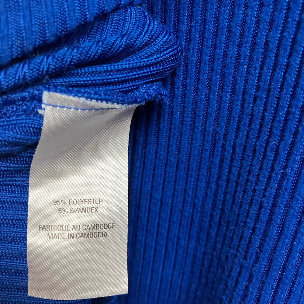 Electric blue sweater tunic ribbed very soft turtle neck - Picture 3 of 4